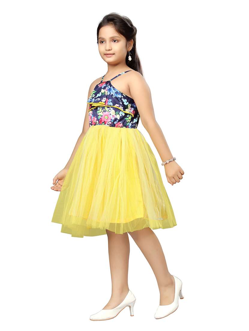 girls shoulder strap neck sleeveless frock - 20568371 -  Standard Image - 1
