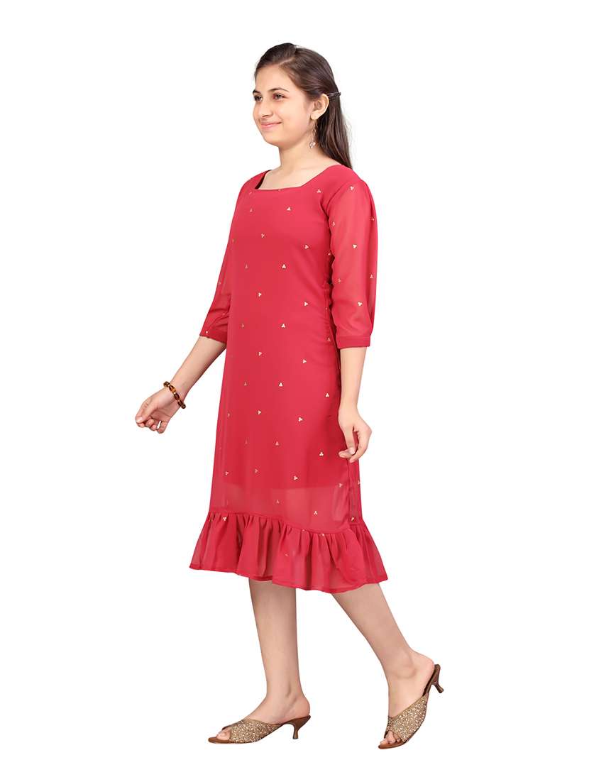 girls sqaure neck printed frock - 20568379 -  Standard Image - 1