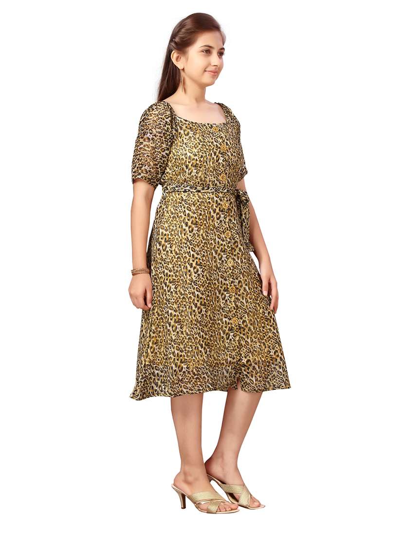 girls square neck short sleeves frock - 20568384 -  Standard Image - 1