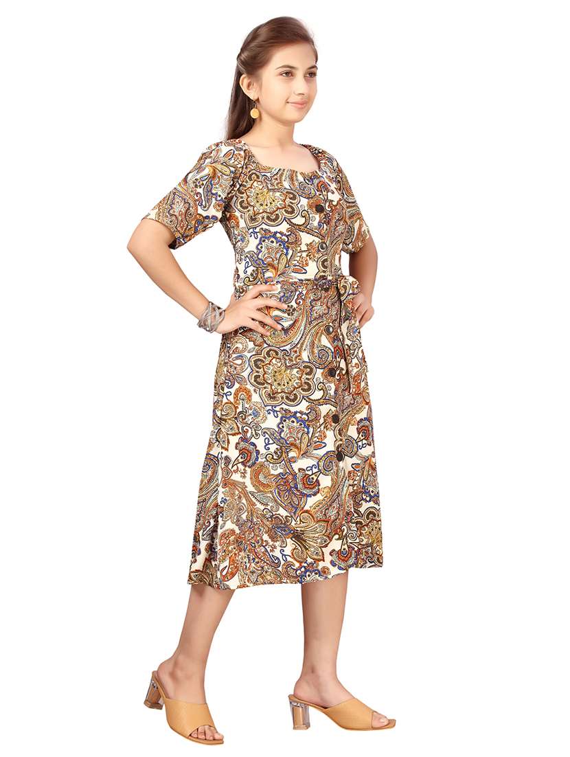 girls square neck short sleeves frock - 20568386 -  Standard Image - 1