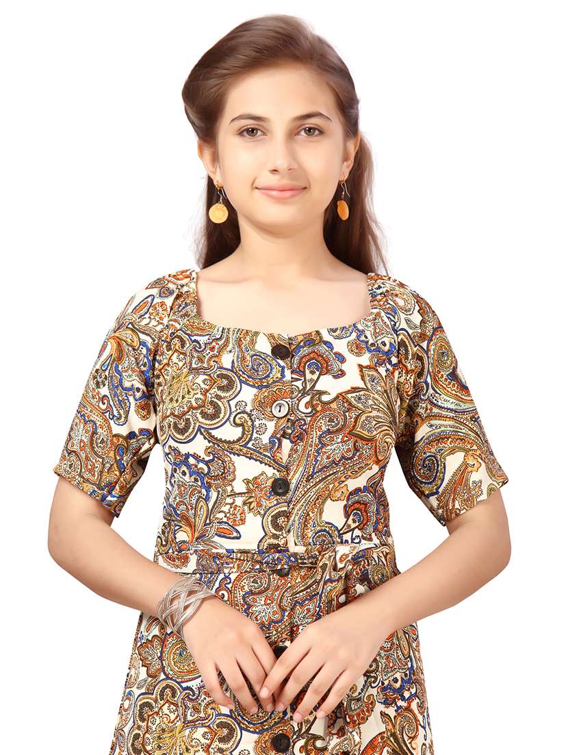 girls square neck short sleeves frock - 20568386 -  Standard Image - 4