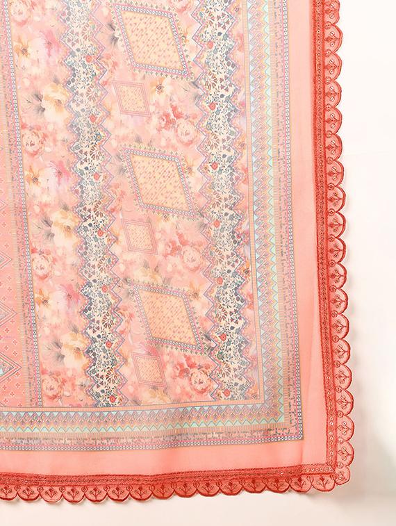 women orange round neck kurta pant set with dupatta - 20569278 - Standard Image - 4