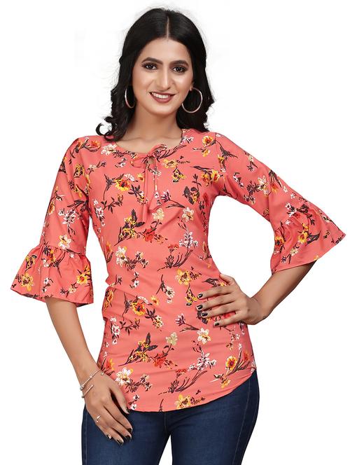women printed bell sleeves top - 20569327 - Standard Image - 0