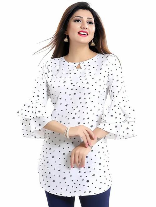 women white regular fit bell sleeved regular tunic - 20569330 - Standard Image - 0