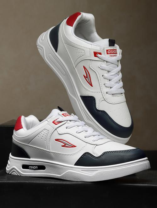 men black & white lace up sneaker - 20569382 -  Standard Image - 0