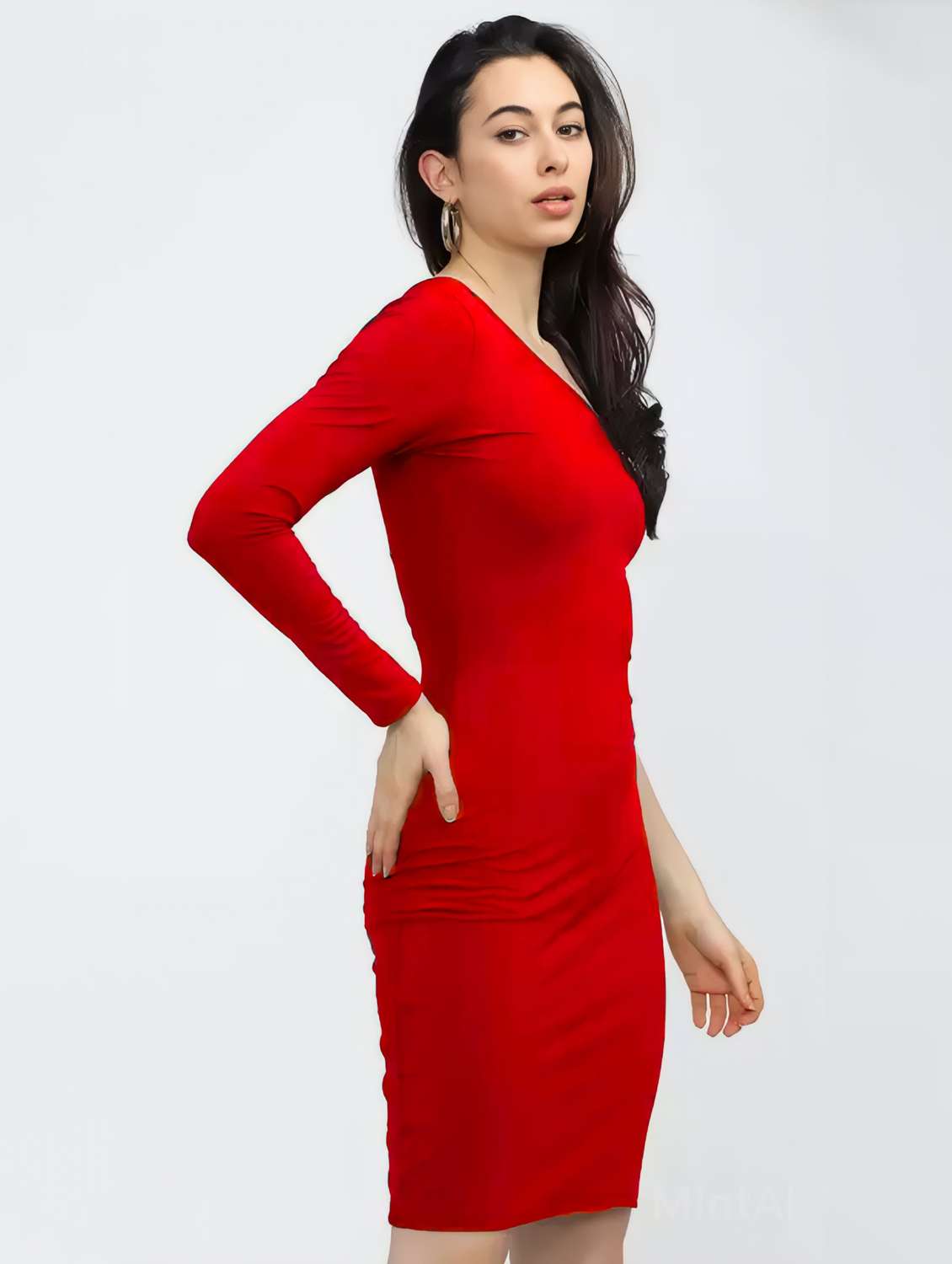 women solid single shoulder bodycon dress - 20570618 -  Standard Image - 1