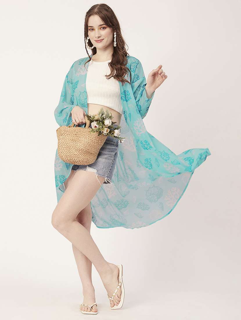 women bell sleeves asymmetric shrug