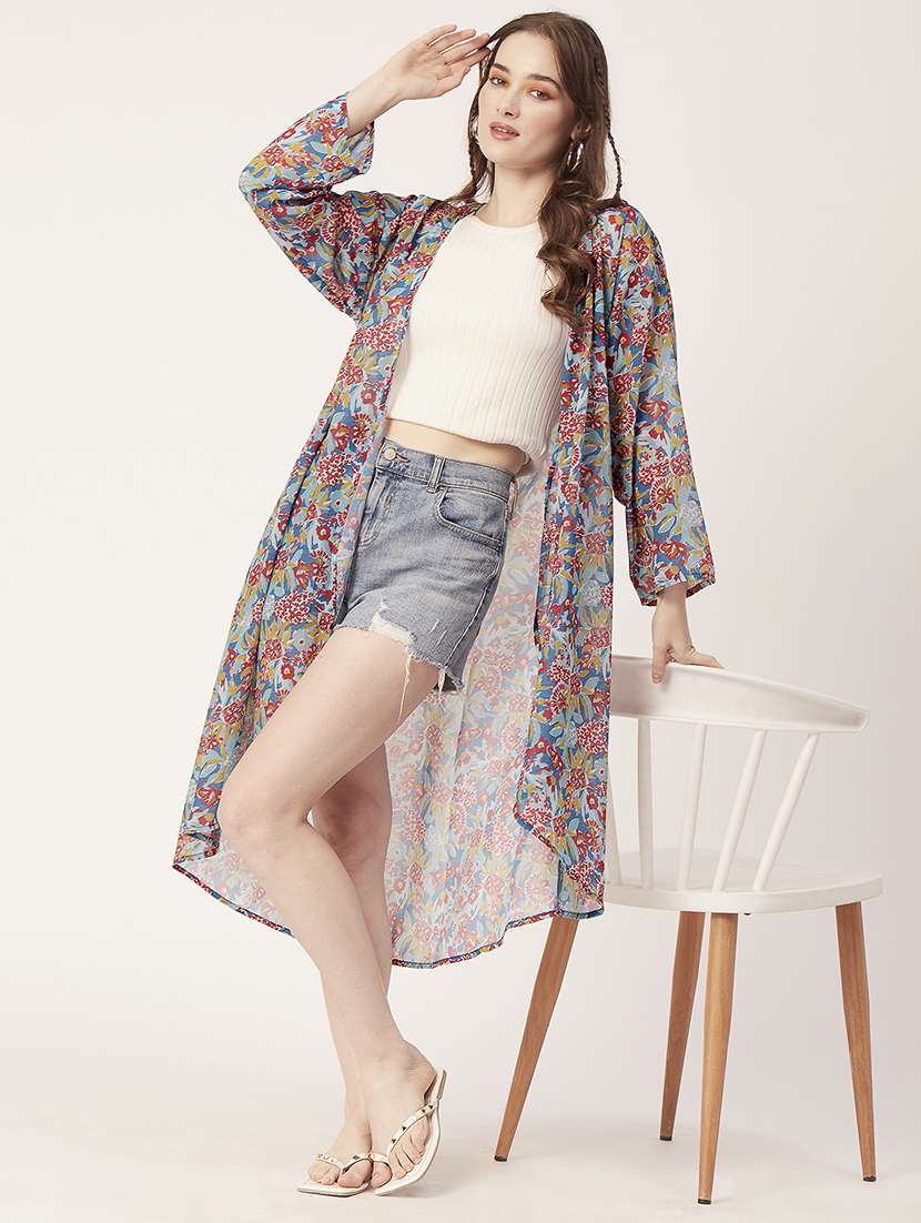 women bell sleeves asymmetric shrug