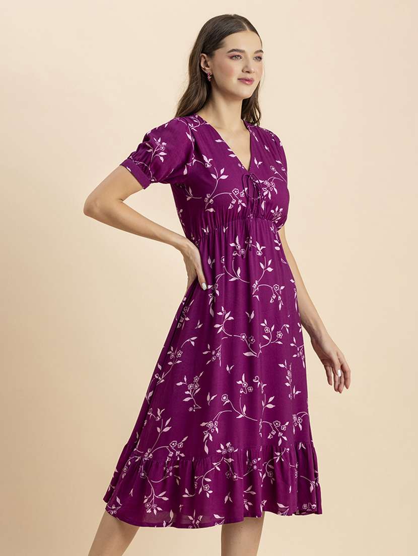 women floral printed fit & flare dress - 20570727 -  Standard Image - 1