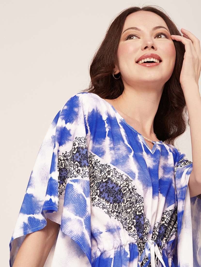 women tie & dyed fit & flare kaftan dress - 20570731 - Standard Image - 4