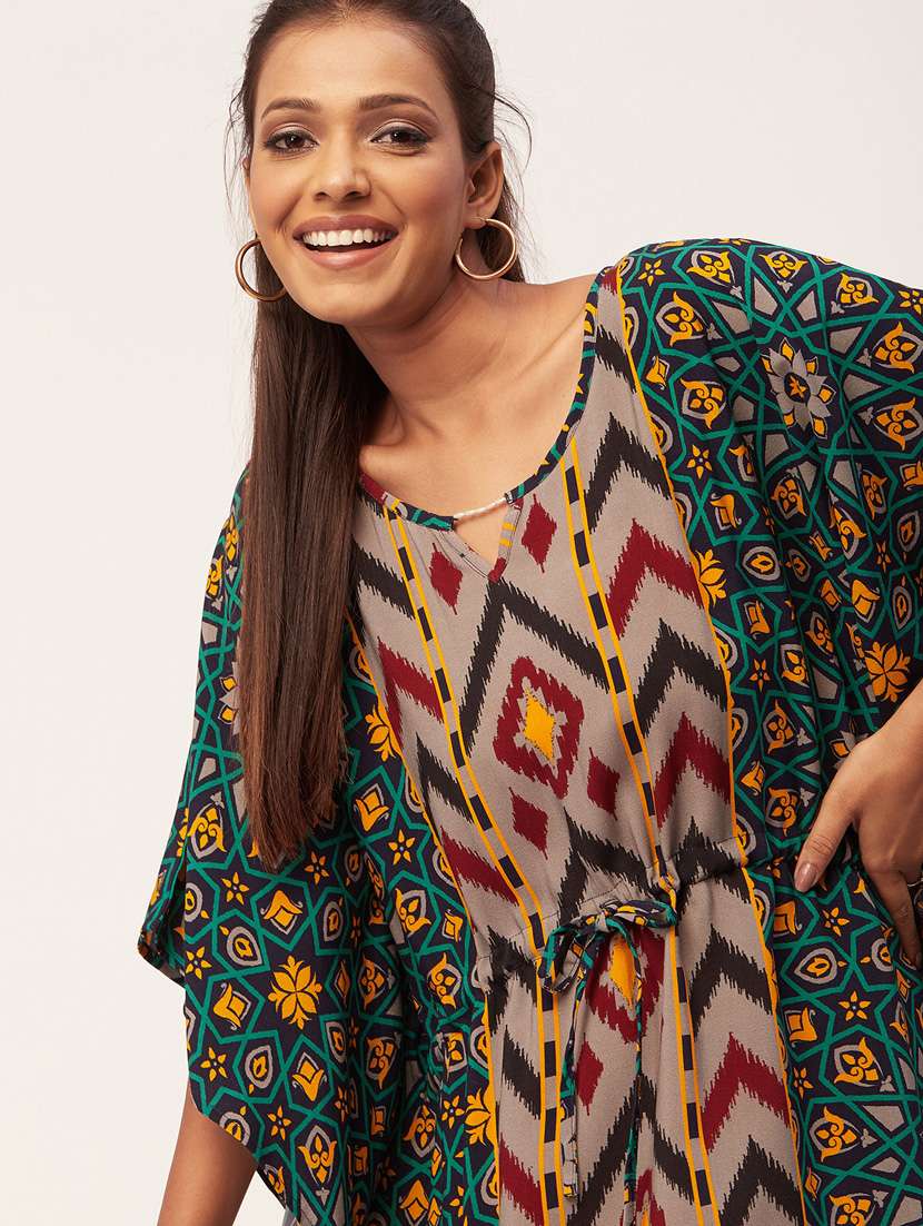 women printed asymmetric kaftan dress - 20570736 -  Standard Image - 4