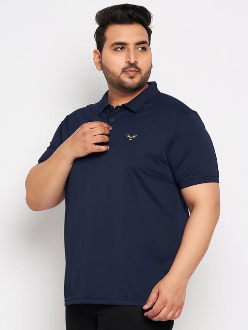 men navy blue plus size polo t-shirt - 20570861 - Standard Image - 0