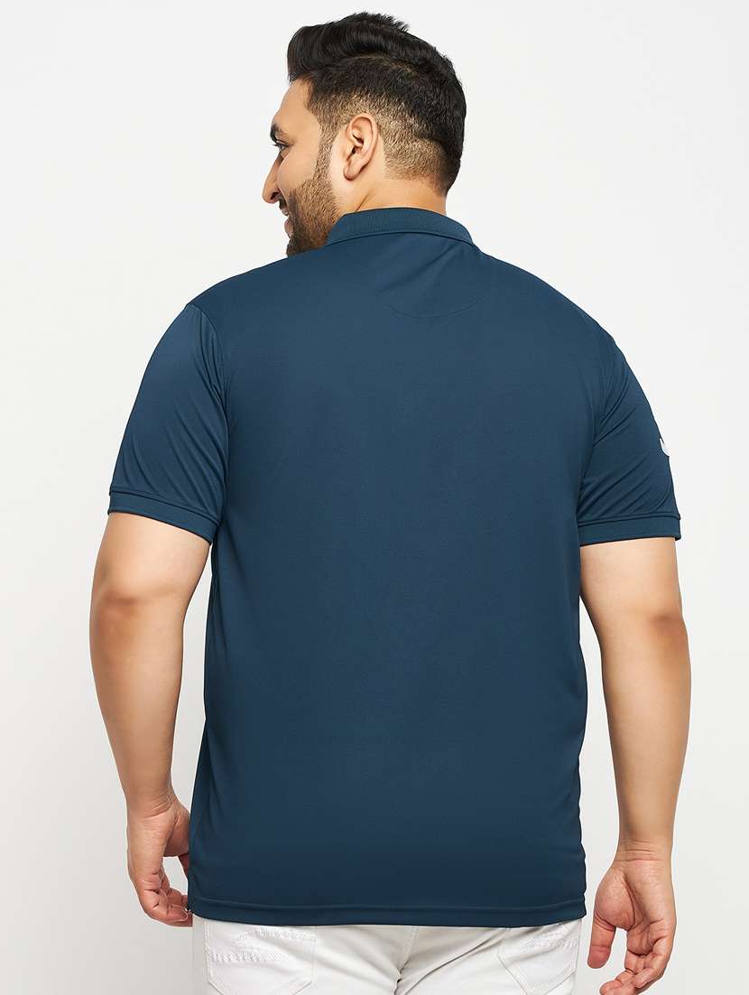 men teal blue plus size polo t-shirt - 20570866 -  Standard Image - 1