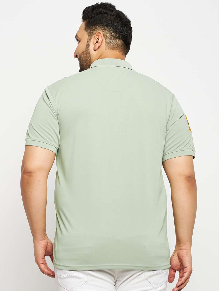 men light green plus size polo t-shirt - 20570867 -  Standard Image - 1