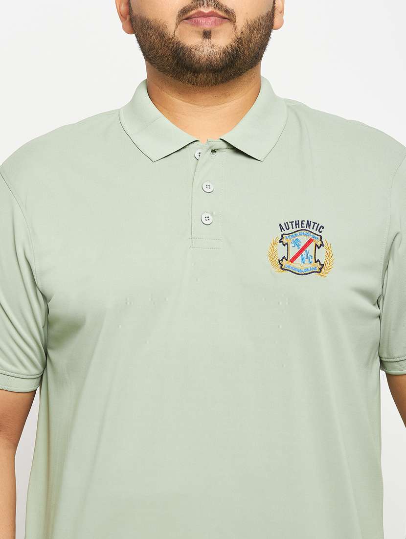 men light green plus size polo t-shirt - 20570867 -  Standard Image - 4