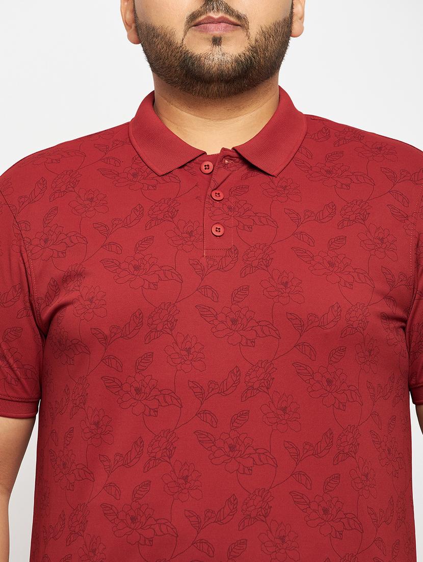 men red printed plus size polo t-shirt - 20570883 - Standard Image - 4