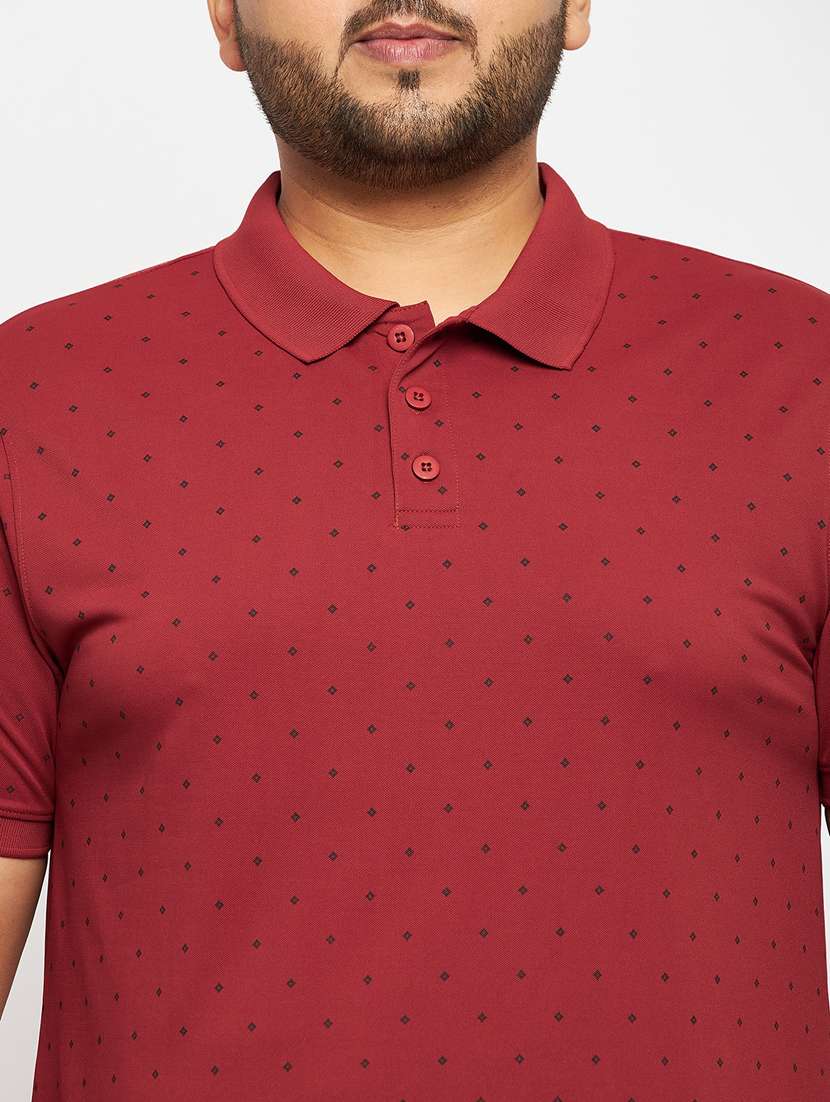 men red printed plus size polo t-shirt - 20570895 - Standard Image - 4