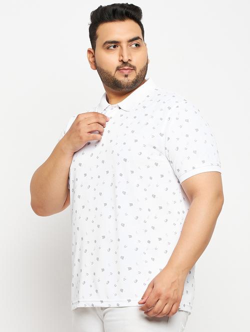 men white printed plus size polo t-shirt - 20570899 - Standard Image - 0