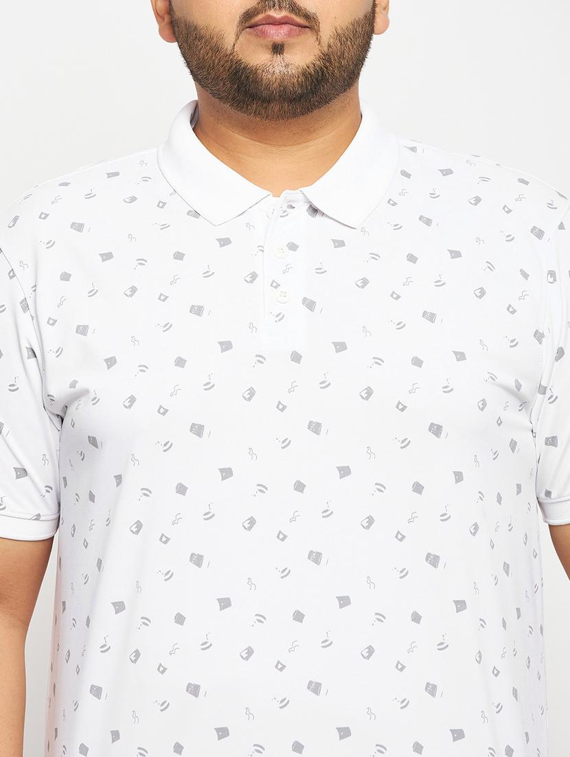 men white printed plus size polo t-shirt - 20570899 - Standard Image - 4