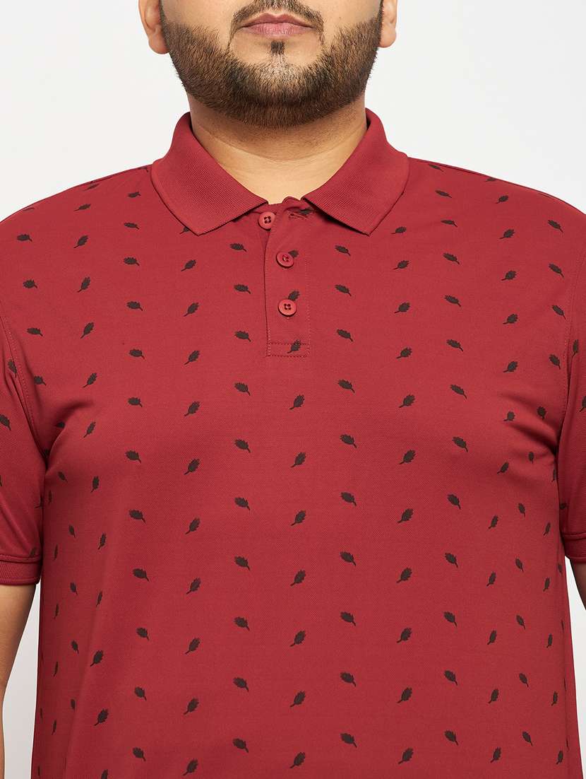 men red printed plus size polo t-shirt - 20570903 - Standard Image - 4