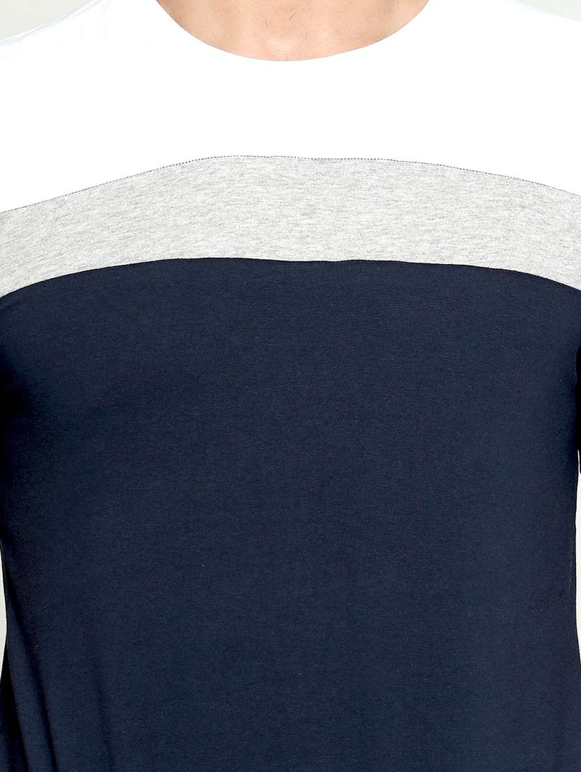 men round neck color block t-shirt - 20570965 -  Standard Image - 4
