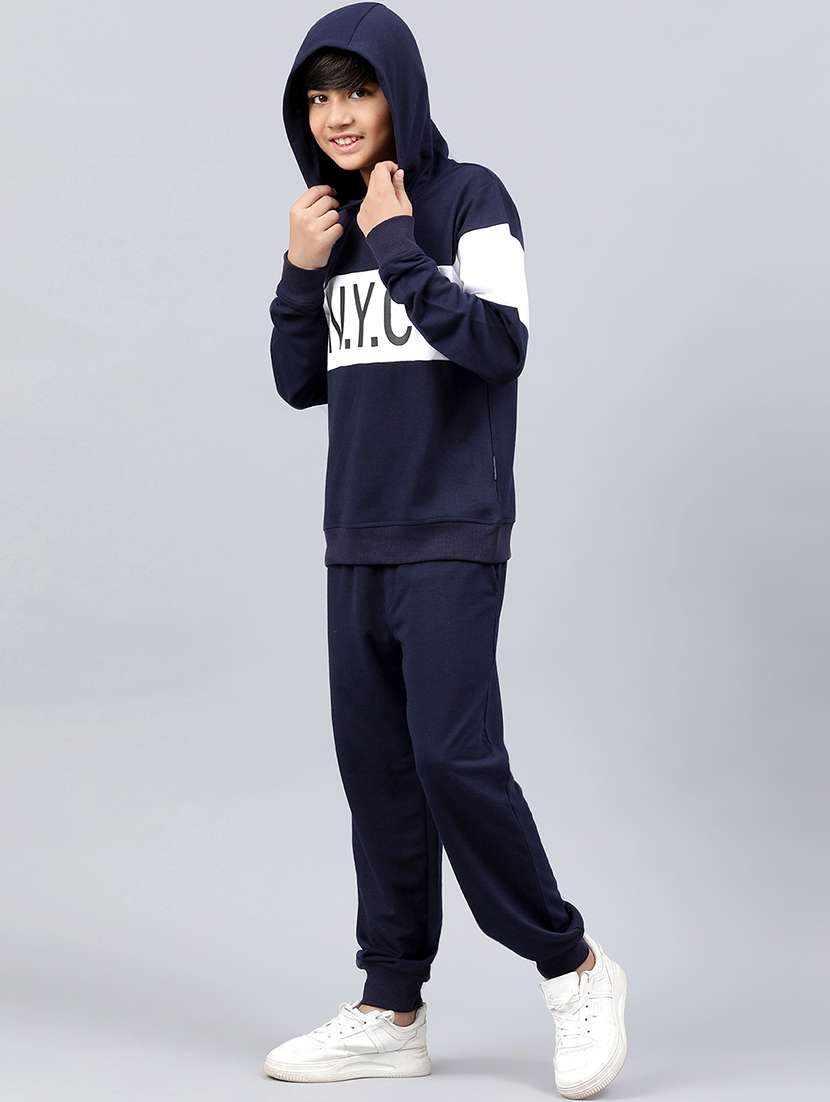 boys navy blue & white track wear - 20571207 -  Standard Image - 1