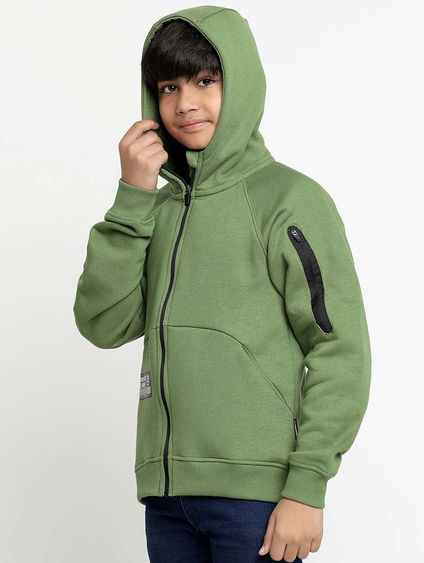 green cotton blend chest print sweatshirt - 20571228 -  Standard Image - 1