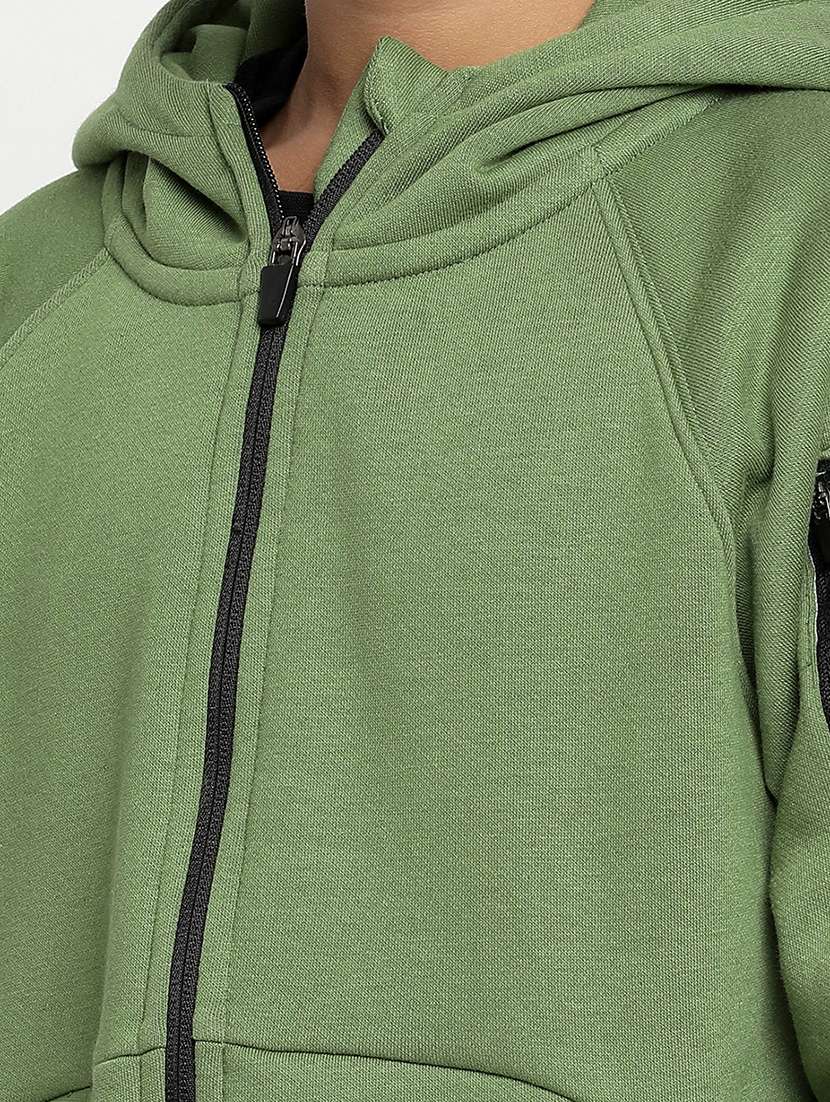 green cotton blend chest print sweatshirt - 20571228 -  Standard Image - 4