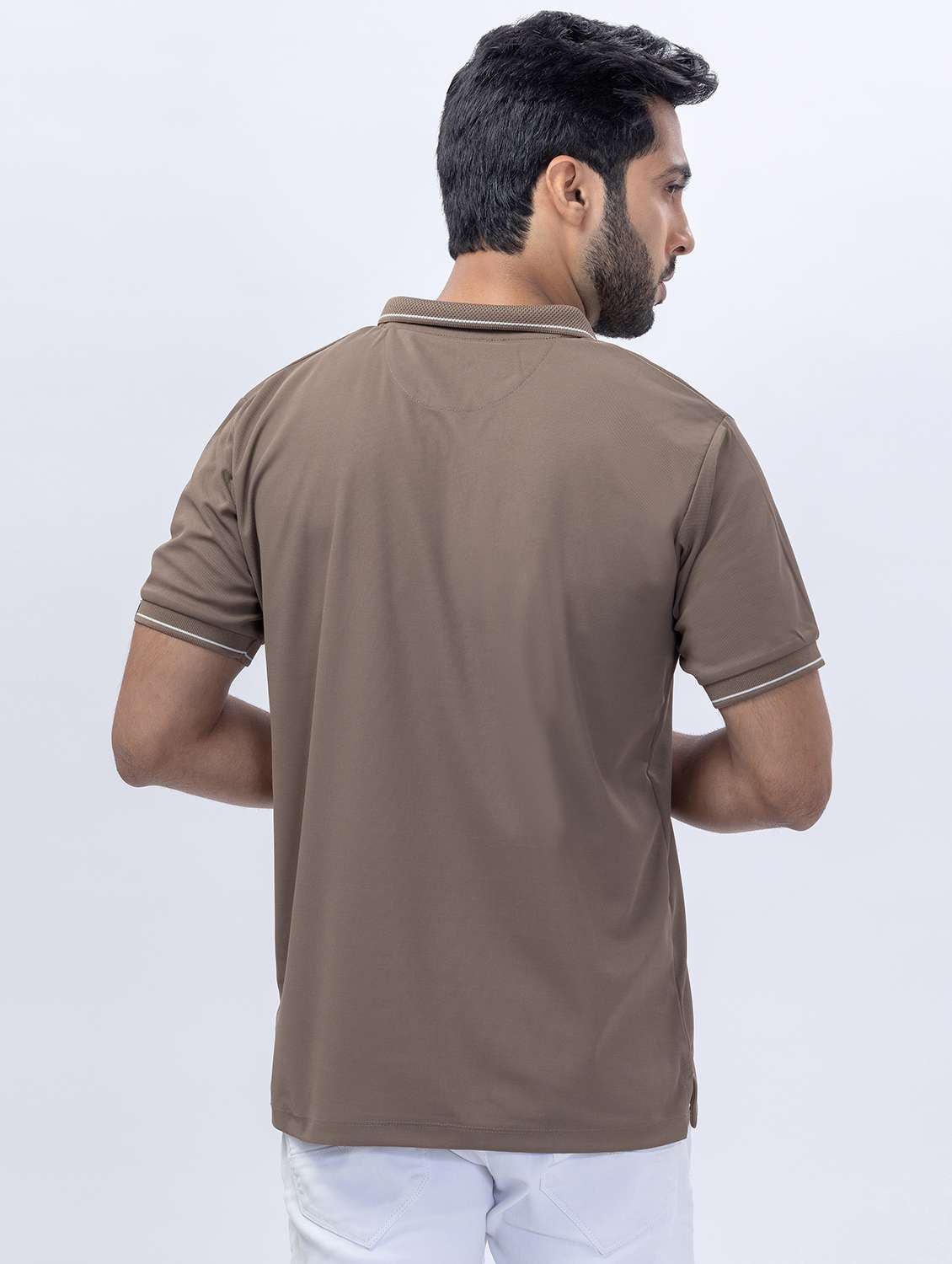 men polo neck solid t-shirt - 20571261 -  Standard Image - 1
