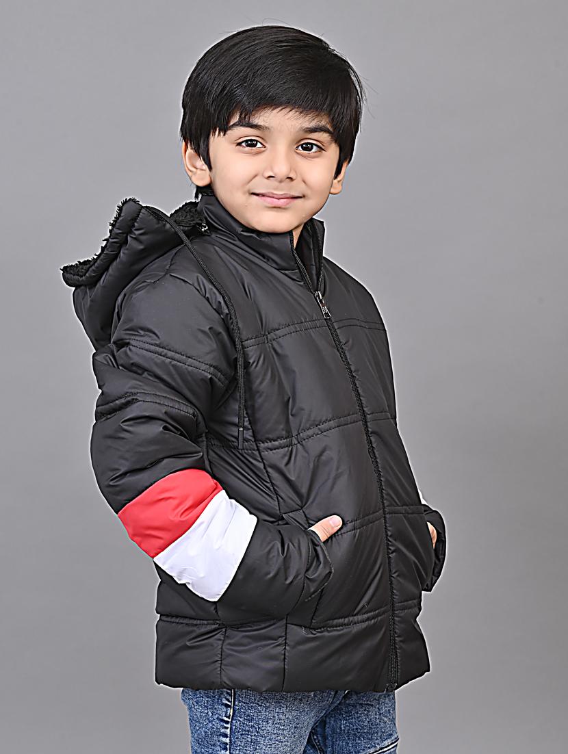 black fleece quilted jacket - 20571369 - Standard Image - 1