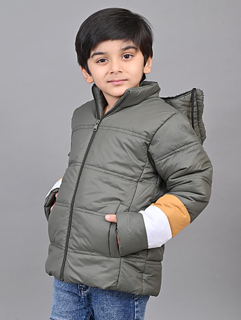 olive fleece quilted jacket - 20571371 - Standard Image - 1