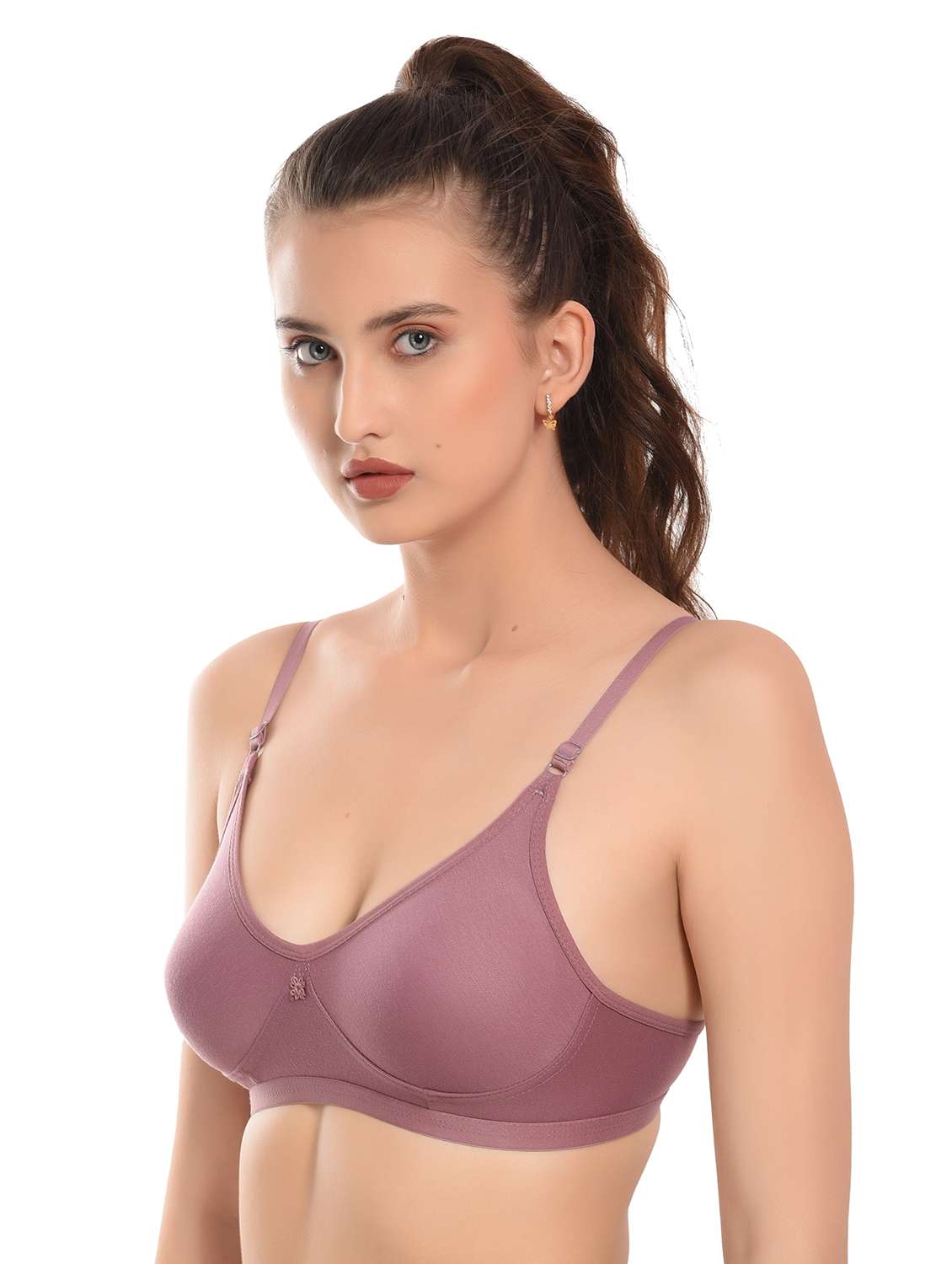 Mauve Hosiery Tshirt Bra - 20571939 -  Standard Image - 1