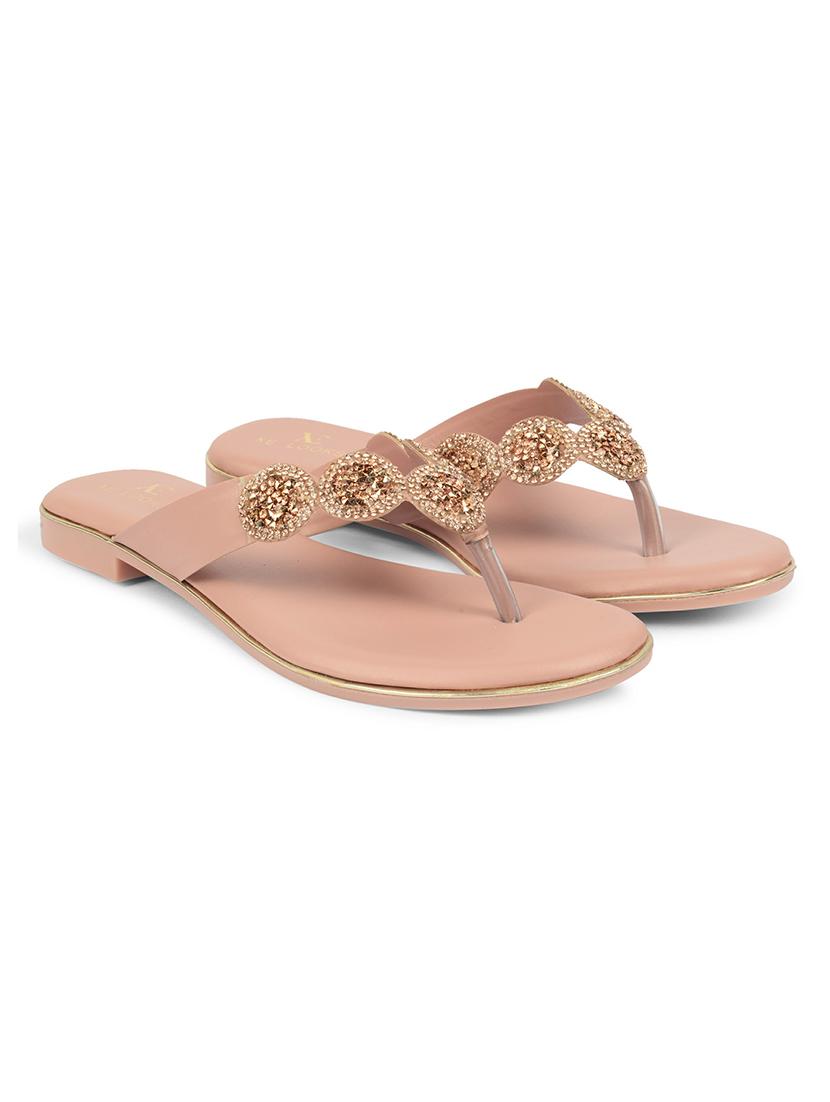 pink synthetic slip on sandals - 20572274 - Standard Image - 1