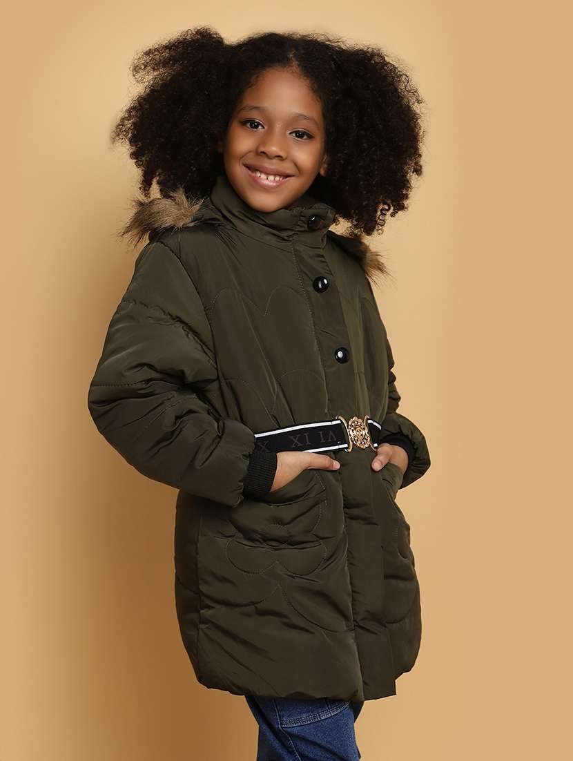 girls solid color henley neck jacket - 20572446 - Standard Image - 1