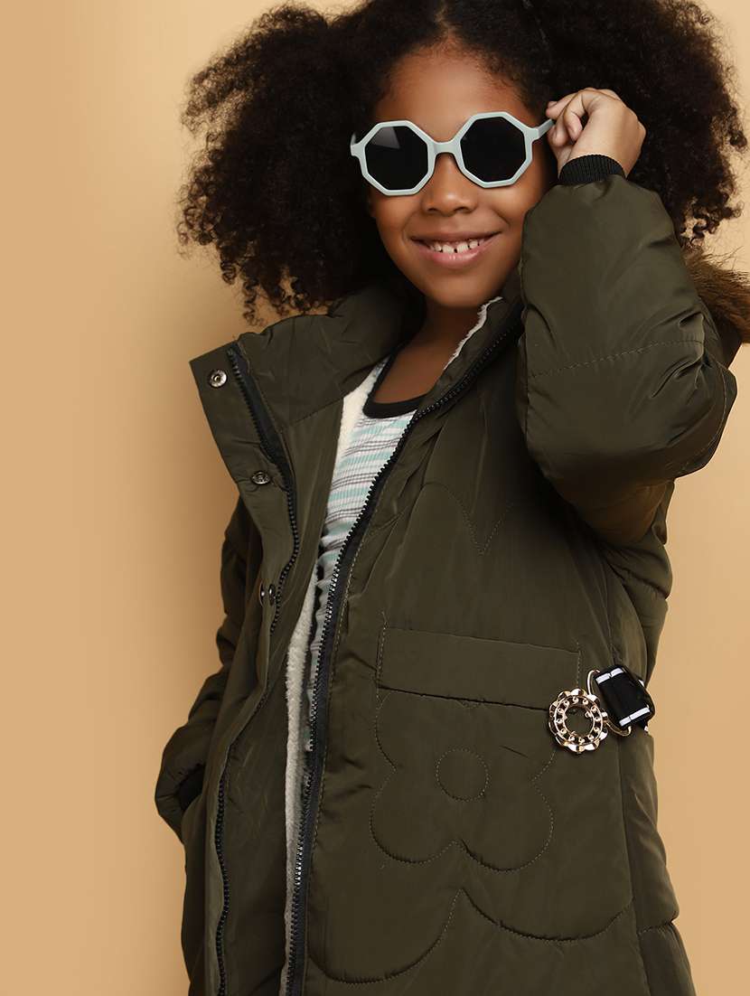 girls solid color henley neck jacket - 20572446 - Standard Image - 4