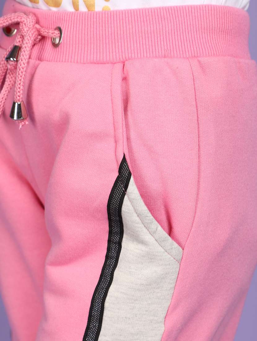 girls pink color block track pant trouser - 20572462 - Standard Image - 4