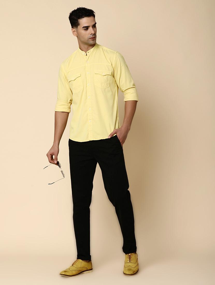 men solid color regular shirt - 20572537 - Standard Image - 4