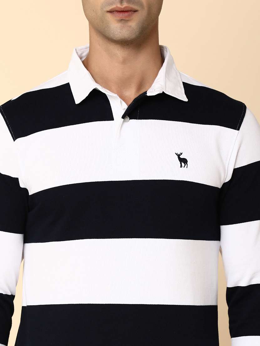 blue cotton striped print t-shirt - 20572687 -  Standard Image - 4