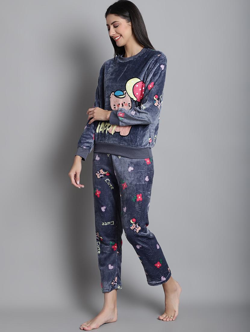 women fleece pyjama nightwear set - 20572777 -  Standard Image - 1