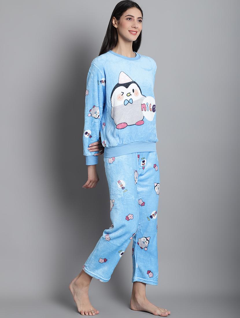 women fleece pyjama nightwear set - 20572779 - Standard Image - 1