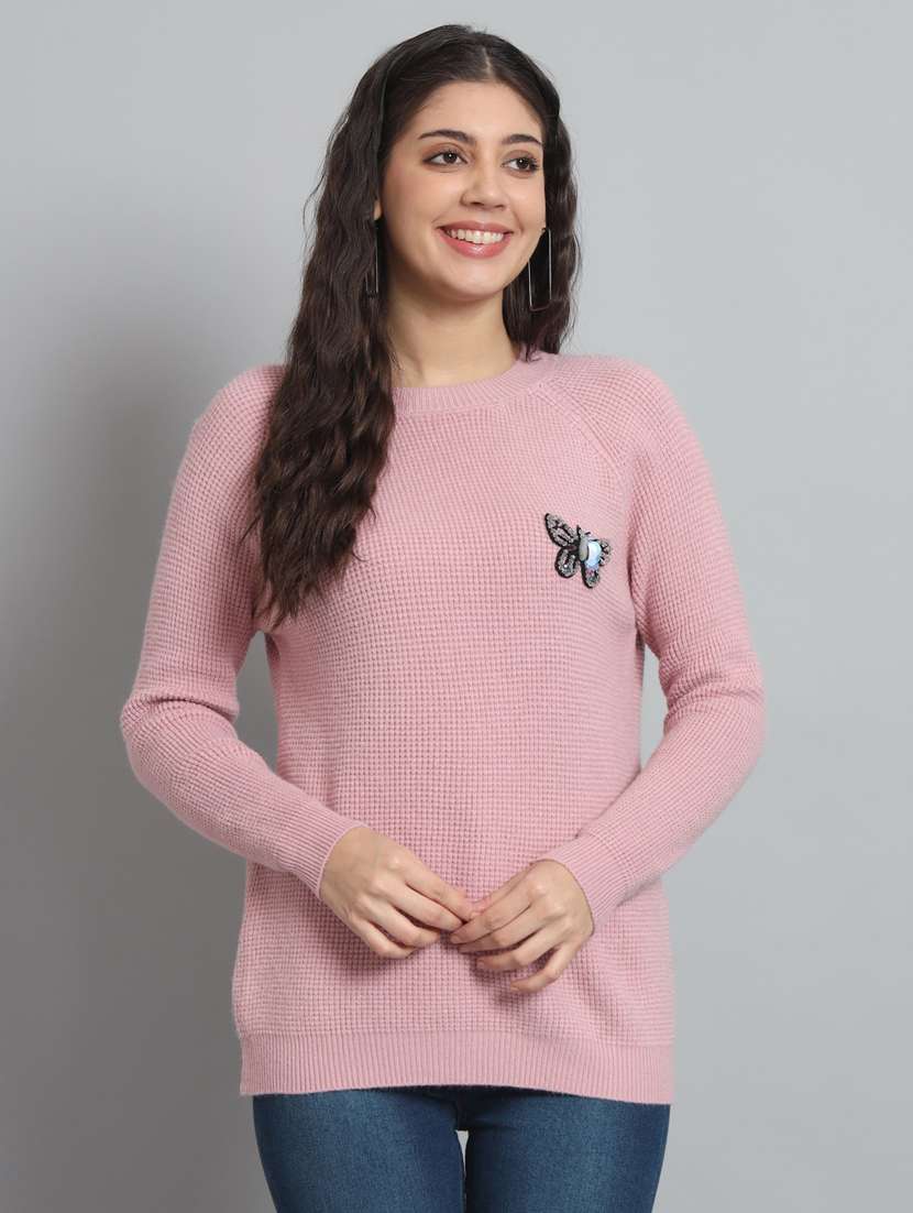 rosewater pink wool pullover