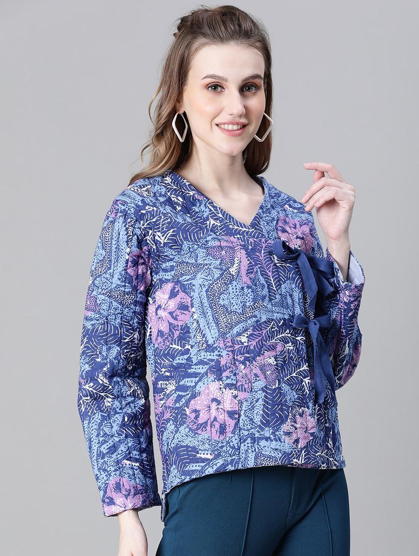 women printed quilted jacket - 20573039 - Standard Image - 1