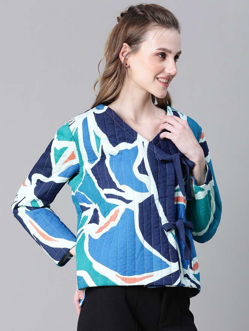 women printed quilted jacket - 20573040 -  Standard Image - 1