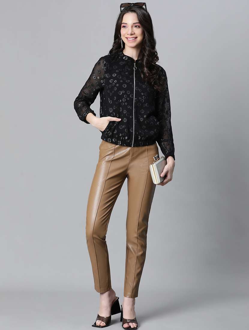 women self designed long sleeves jacket - 20573046 - Standard Image - 4