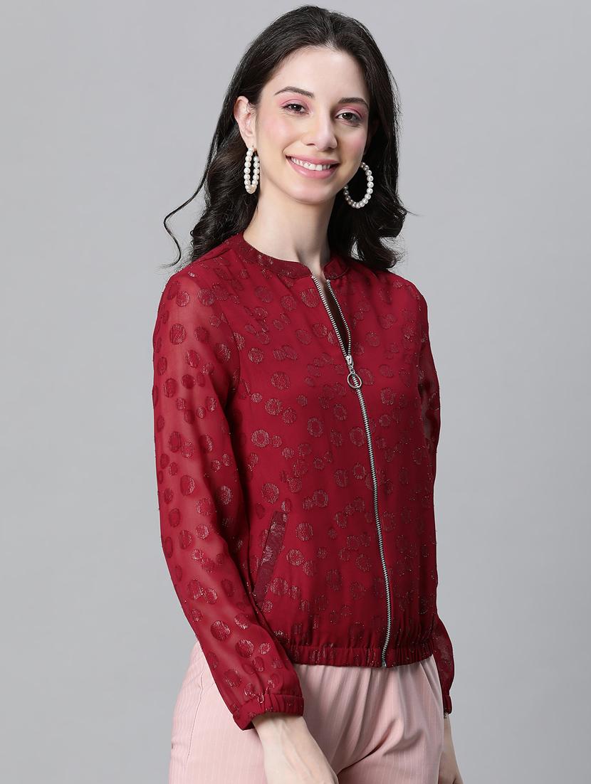 women self designed long sleeves jacket - 20573047 - Standard Image - 1