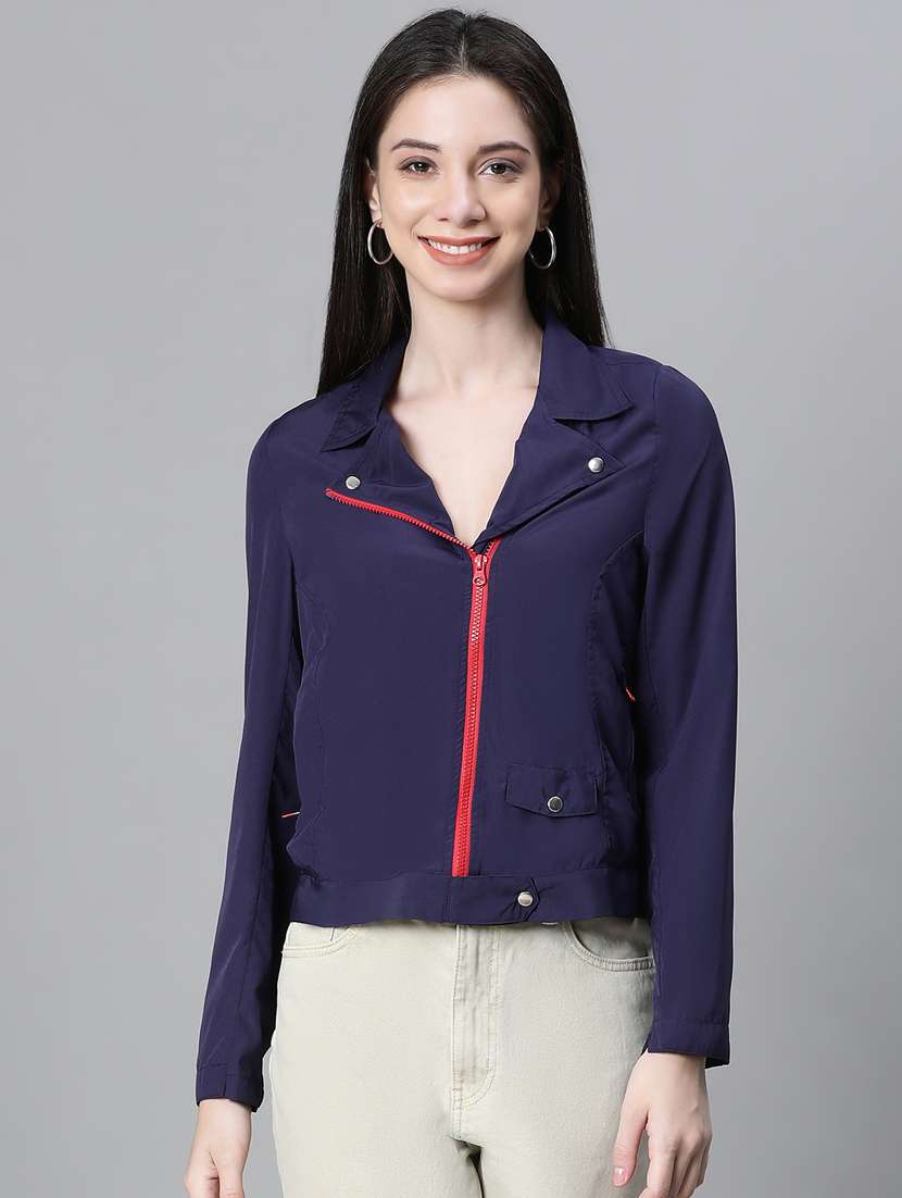 women solid long sleeves jacket