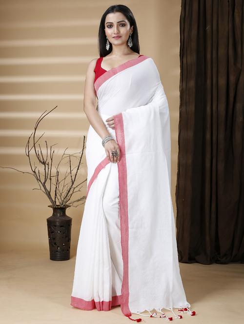 women's bordered royal blue colored saree with blouse - 20573088 -  Standard Image - 0