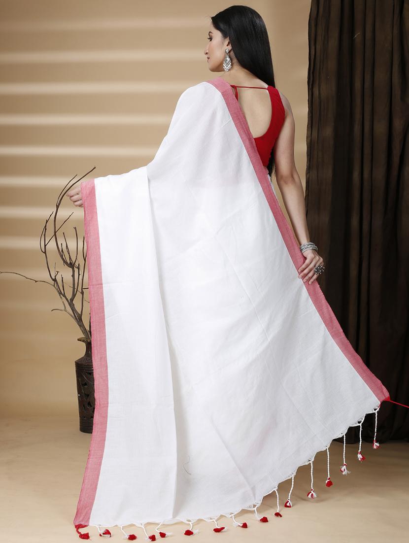 women's bordered royal blue colored saree with blouse - 20573088 - Standard Image - 1
