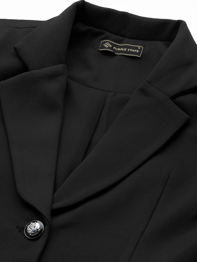 women solid lapel collar blazer - 20573655 - Standard Image - 4