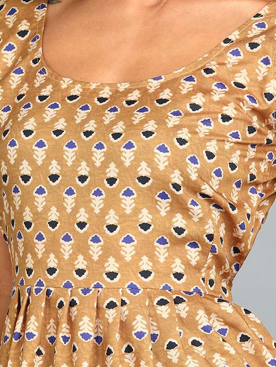 women ethnic motifs printed peplum top - 20578363 - Standard Image - 4